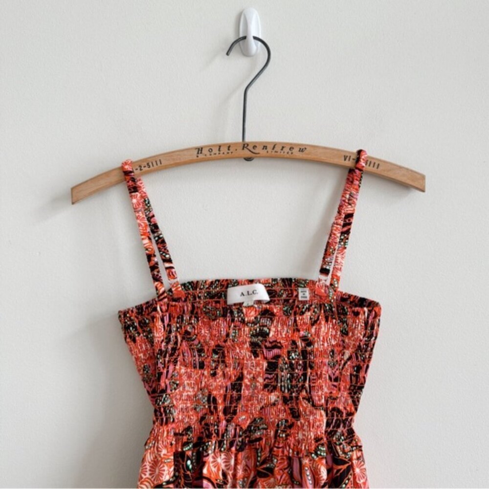 A.L.C. • Adriana Dress in Orange/Rose Multi • 0 - Picture 5 of 14